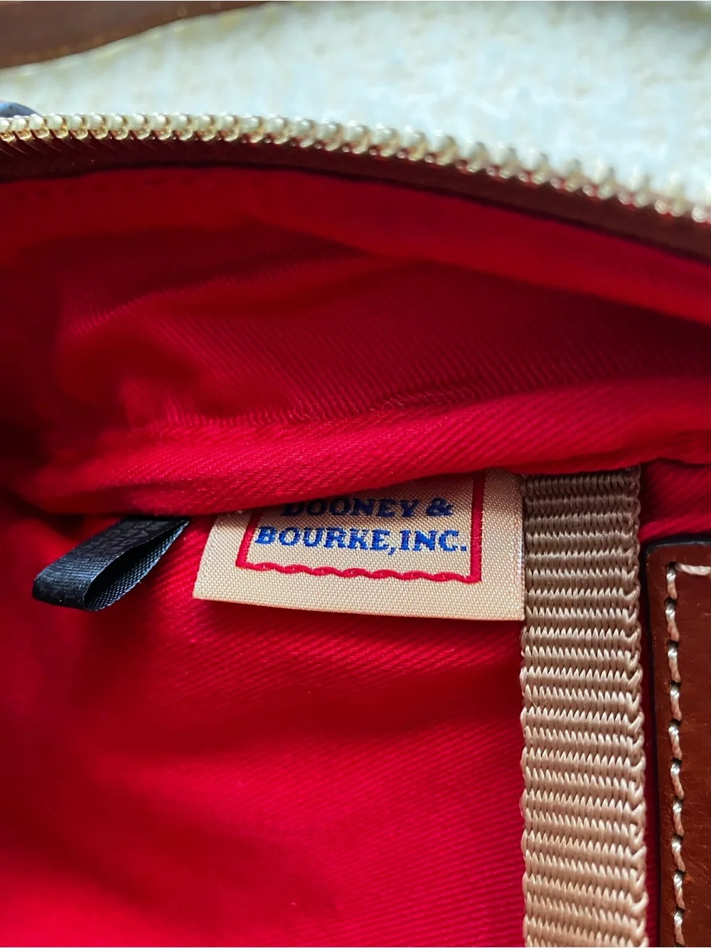 Dooney & Bourke Olive Pebble Leather Mini Backpack with Brown Trim